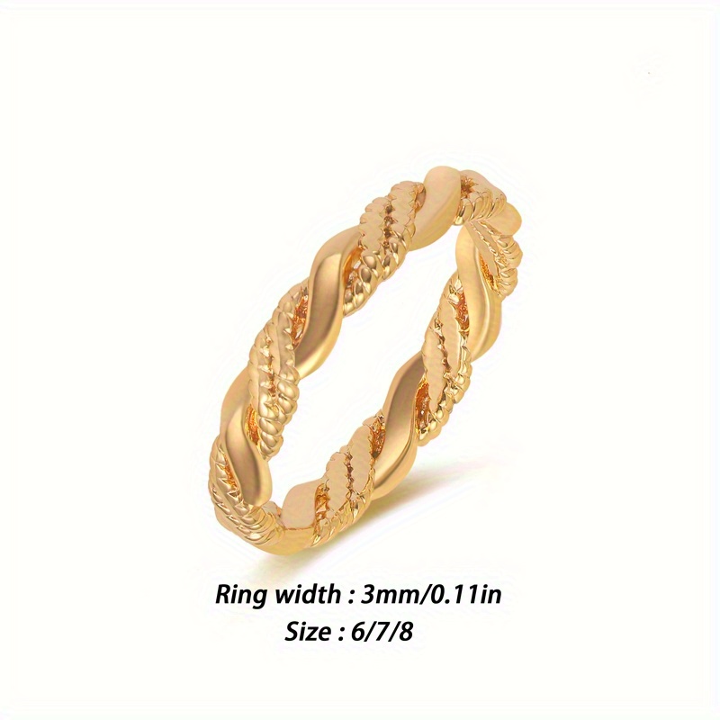 Women's 925 Sterling Silver Twist Ring with 18K Gold Plating